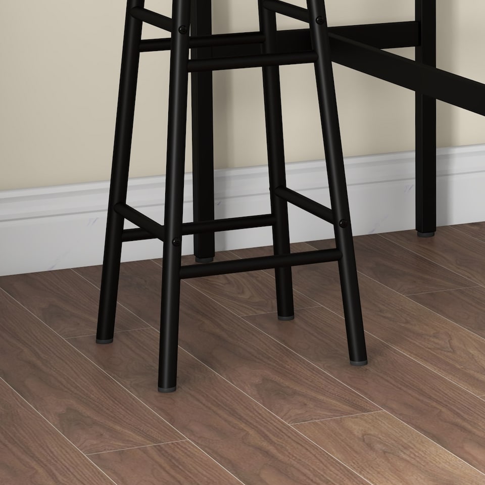 image 1 of HOMCOM 3 Piece Bar Set, Industrial Kitchen and Chair Set Rustic Brown | Brown