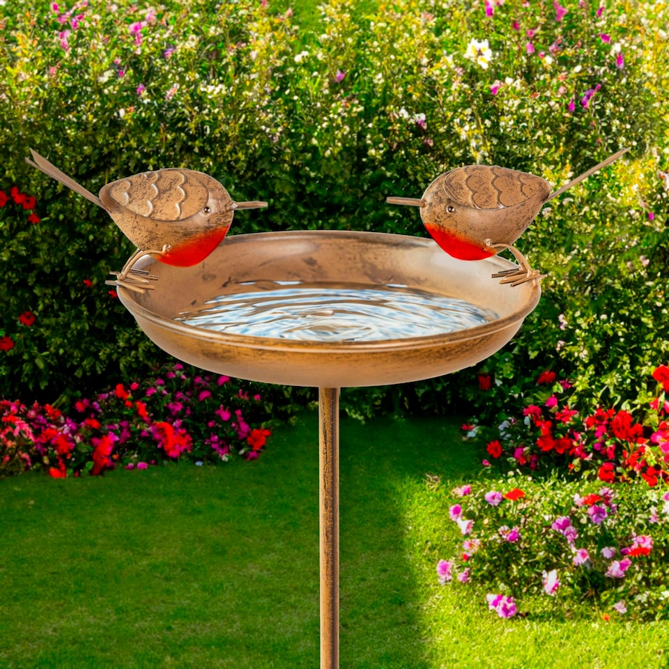image 1 of Marco Paul Vintage Robin Bird Bath