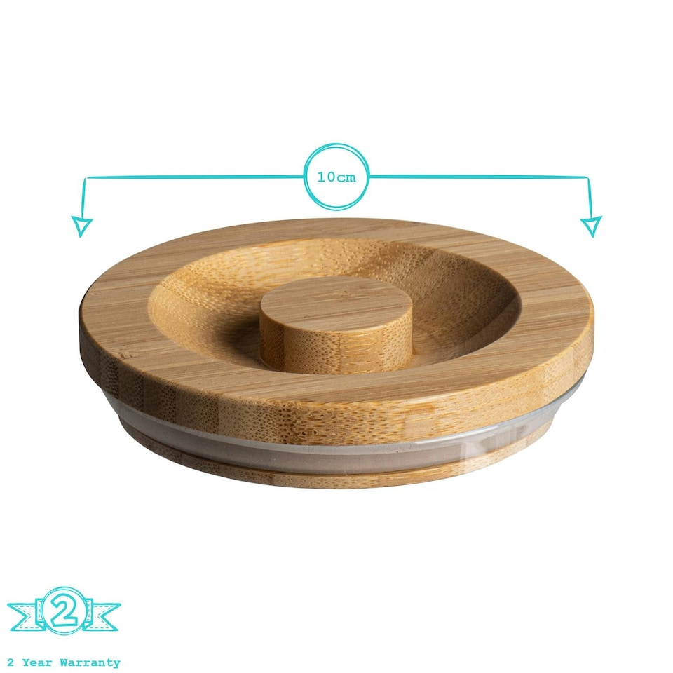 image 1 of Argon Tableware Scandi Storage Jar with Wooden Lid - 1 Litre - Pack of 3