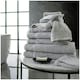 image 4 of VELVETIO 8 Piece Towel Bale Set Jacquard Greek Key Pattern - 100% Cotton, 450 GSM Grey | Charcoal