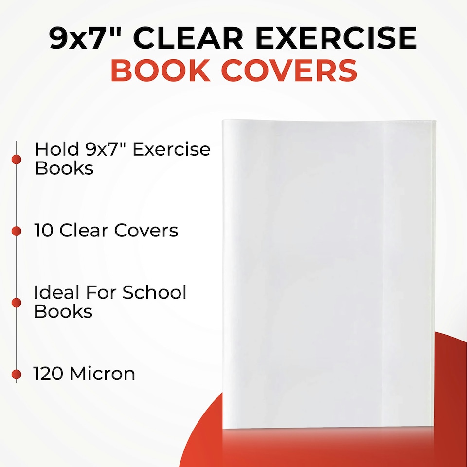 image 1 of Pack of 10 9x7" Clear Exercise Book Covers by Janrax