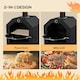 image 3 of Outsunny Outdoor Pizza Oven Charcoal Grill with Rain Cover, Shelf and Wheels