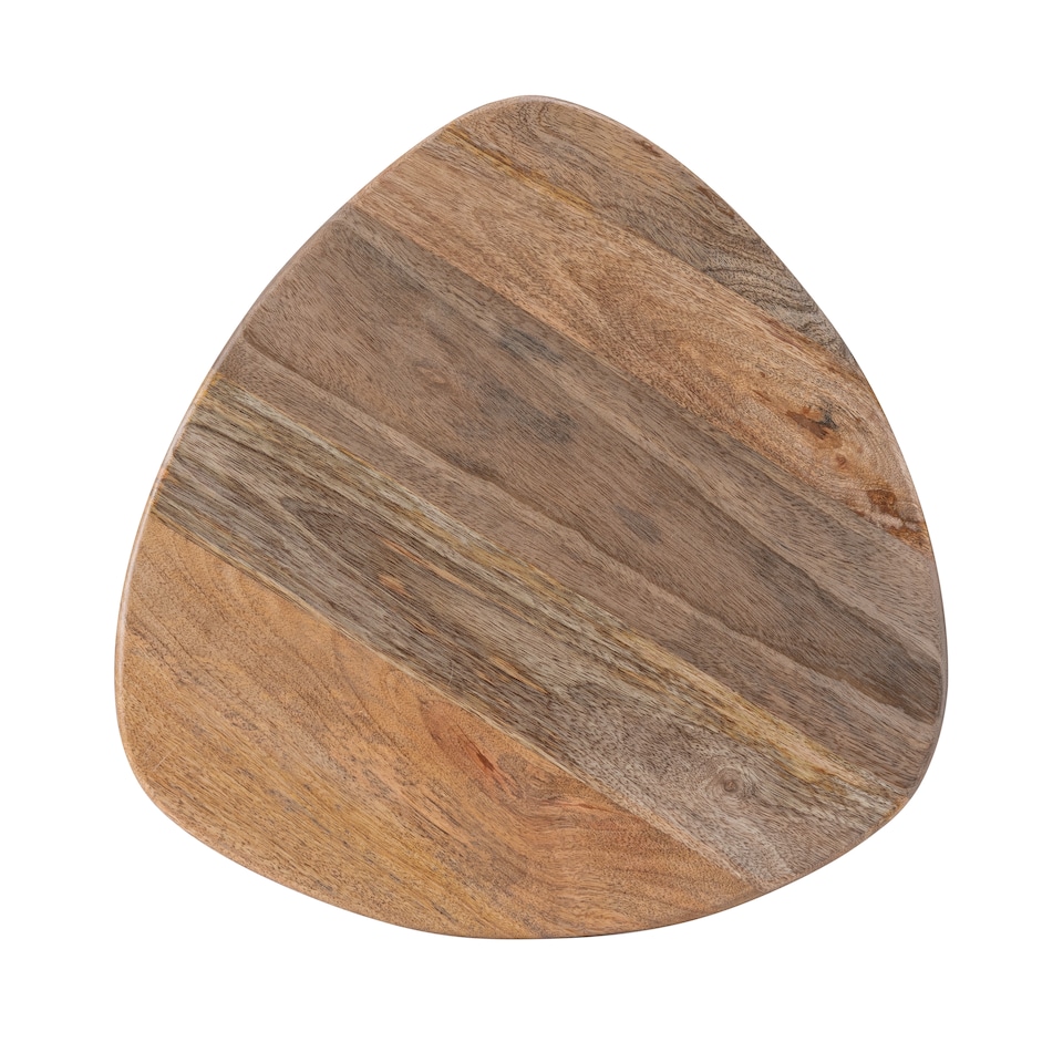 image 1 of MH London Armstrong Triangle Side Table Solid Mango Wood End Table