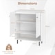 image 3 of COSTWAY Storage Cabinet 2 Door Buffet Sideboard White White