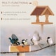 image 2 of PawHut Wooden Bird Feeder w/ Cross-shaped Support Feet Weather Resistant Roof