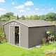 image 2 of Outsunny 13 x 11ft Garden Shed Storage with Foundation Kit & Vents Light Grey