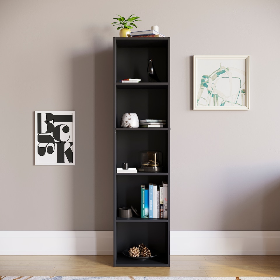 image 1 of Vida Designs Oxford 5 Tier Cube Bookcase Display Storage, Black