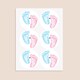 image 3 of He or She Gender Reveal Round Stickers 88mm - Sheet of 6