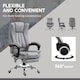 image 5 of Vinsetto Office Chair with Massage and Heat, Microfibre Reclining Computer Desk Chair with Footrest and Adjustable Height, Swivel Wheels for Home Office, Grey