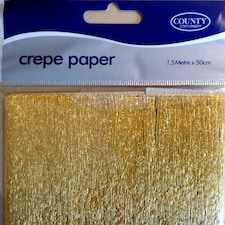 Gold Metallic Crepe Paper Folded 1.5m x 50cm