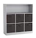 image 1 of Wide 7-Cube Bookcase With Drawers | Grey | Grey & Black | 1