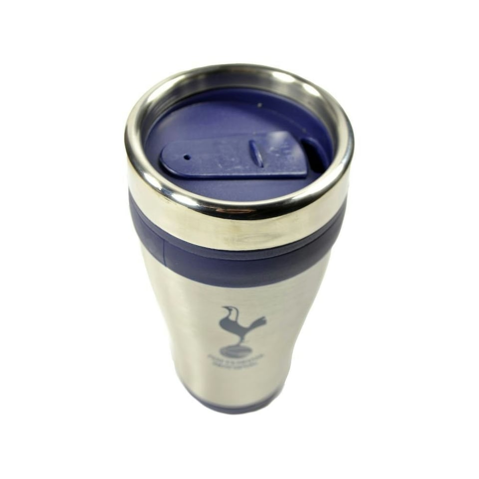 image 1 of Tottenham Hotspur FC Executive Metallic Travel Mug - Silver/Blue - One Size