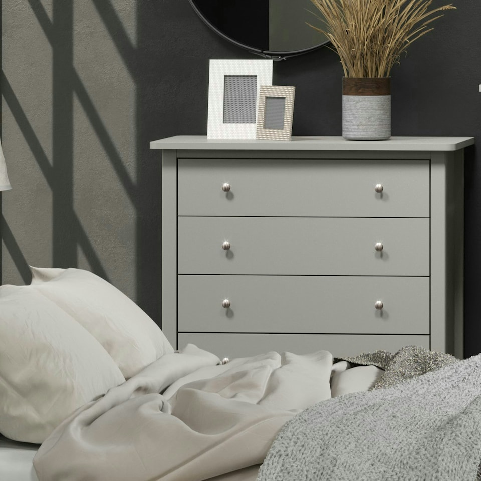 image 1 of Como Grey, 4 Drawer Chest Grey