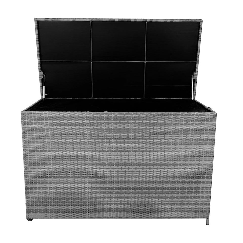 image 1 of Rattan Cushion Storage Box 996L - Grey