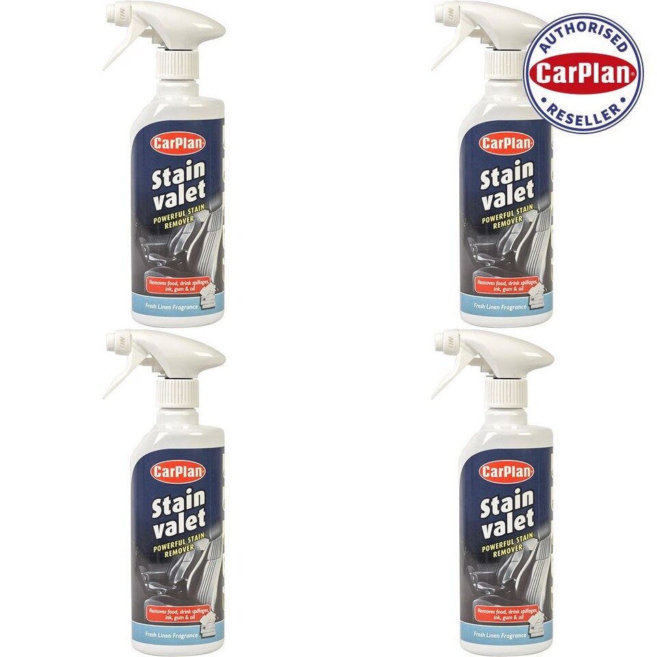 image 1 of CarPlan SVC600 Stain Valet Seats Carpets Roof Linings Cleaner - 600ml x4
