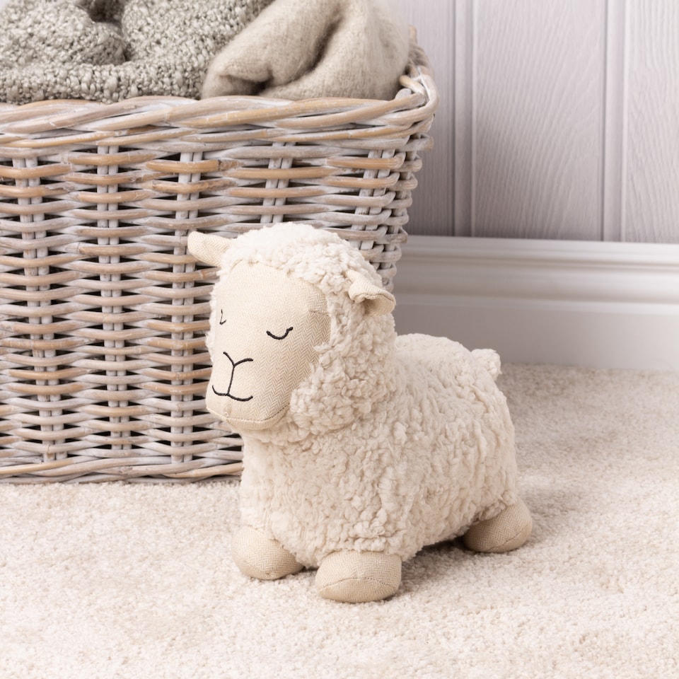 image 1 of Paoletti Sheep Boucle Fleece Novelty  Door Stop