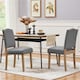 image 3 of Yaheetech Set of 2 Upholstered Kitchen Chairs Dining Room Chairs | Grey | Dark Grey