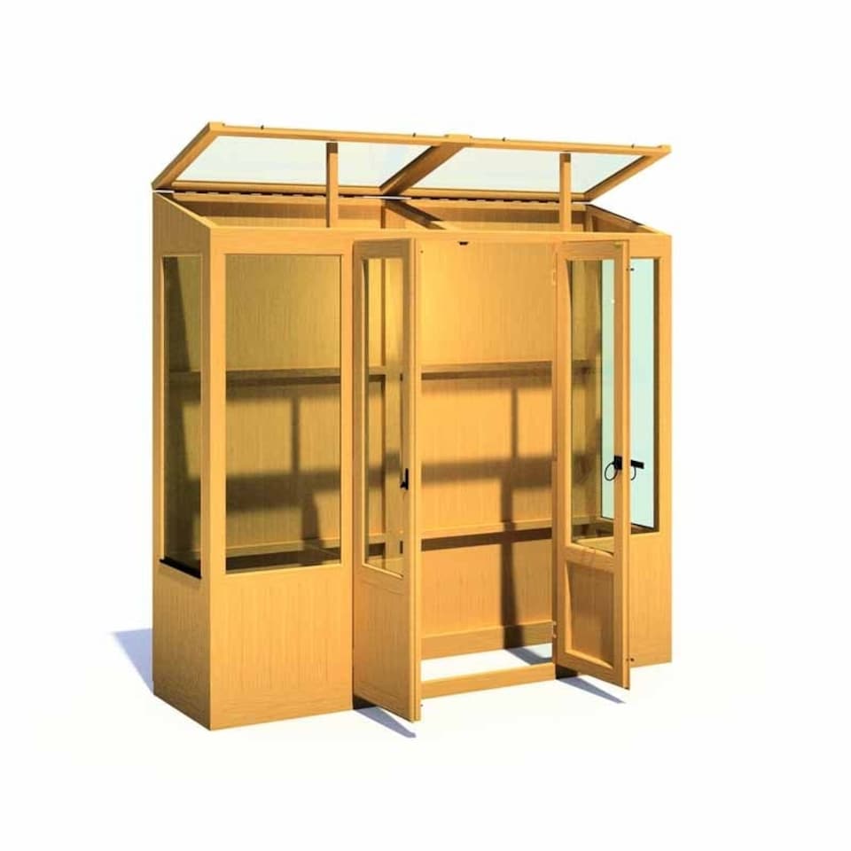 image 1 of Holme 7 x 2 Double Door Greenhouse - Timber - L61.8 x W209 x H200.7 cm