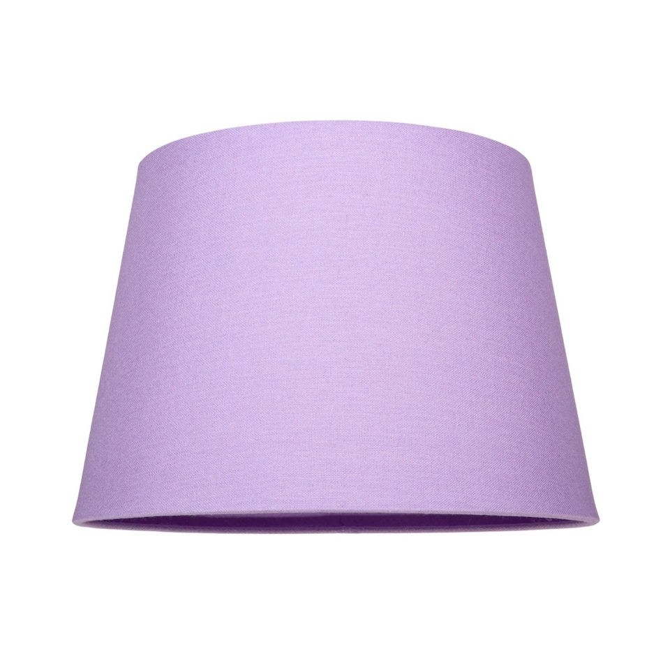 image 1 of Traditional 8 Inch Soft Lilac Linen Drum Table-Pendant Lamp Shade 40w Maximum | Purple