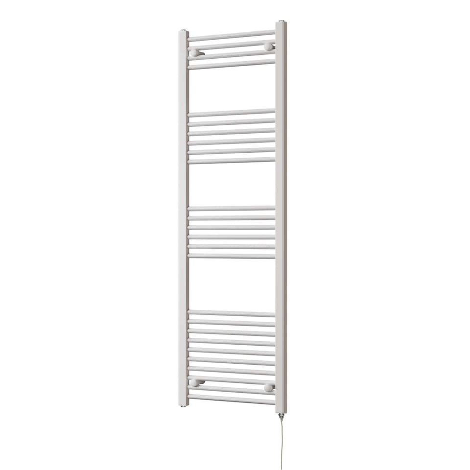 image 1 of Zennor Straight Electric Towel Rail Standard Heated Bathroom Radiator - White (H) 1600mm x (W) 500mm - 600W