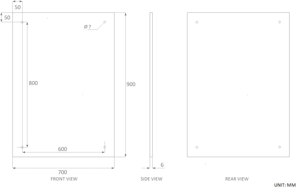image 1 of 70 x 90cm Clear Glass Kitchen Splashback Splatter Screen Pre Drilled Holes Wall Hanging Fixings Included
