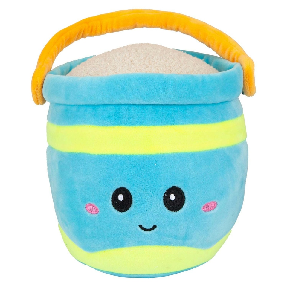 image 1 of Bucket Soft Toy Cute Plushie Huggable Cuddly Stuffed Toy 27cm Blue