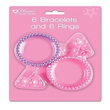 Pack of 6 Bracelet and 6 Rings - Princess