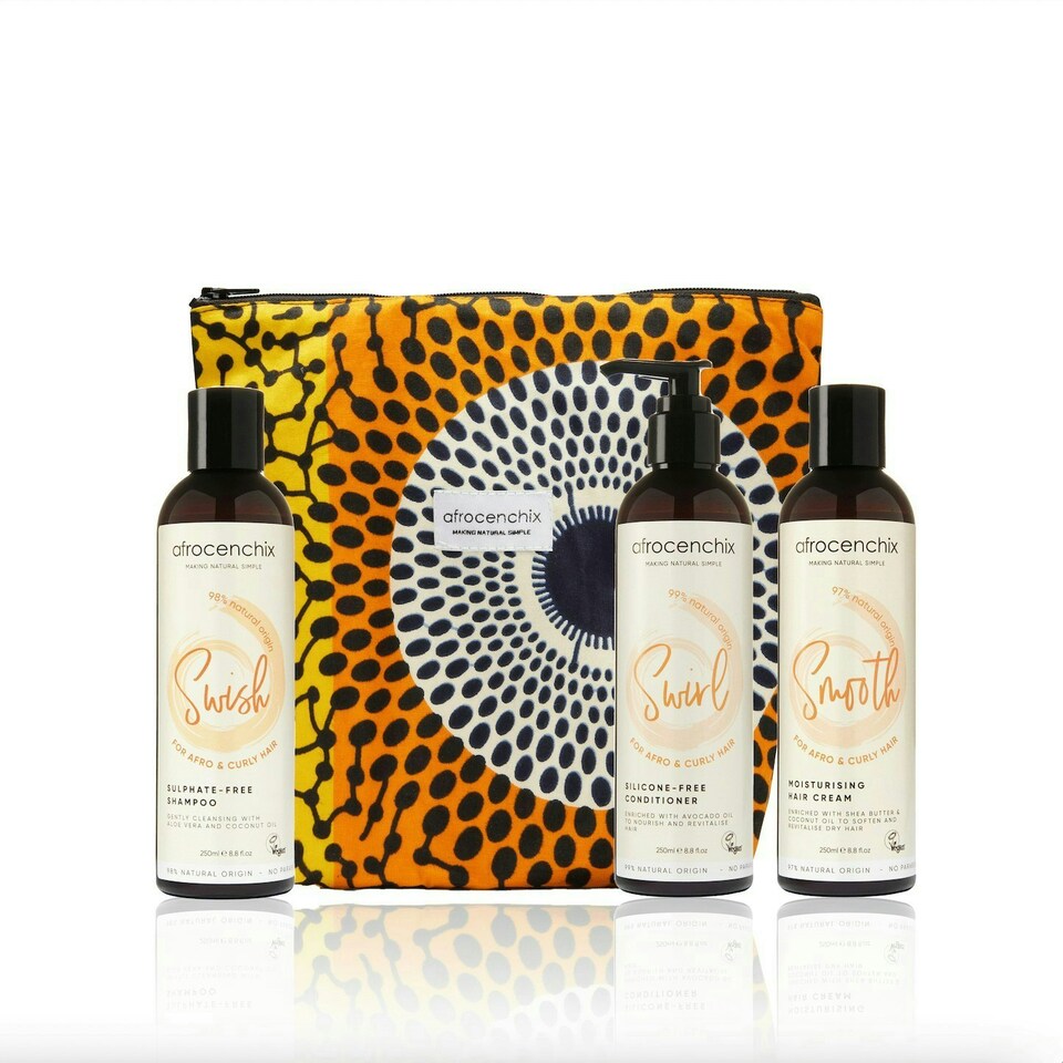 image 1 of Afrocenchix The Newly Natural Set with African Print Bag (Gift Edition)