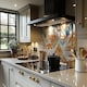 image 2 of Autumn Geometrics With Maple Leaves Splash Back | White