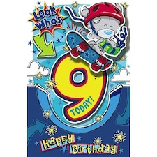 Me To You Bear My Dinky Look Who's 9 Today Birthday Card