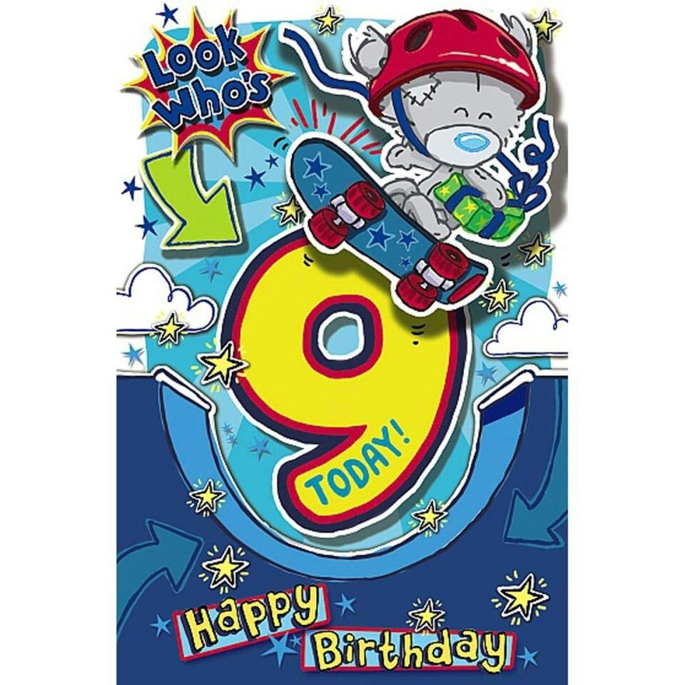 image 1 of Me To You Bear My Dinky Look Who's 9 Today Birthday Card