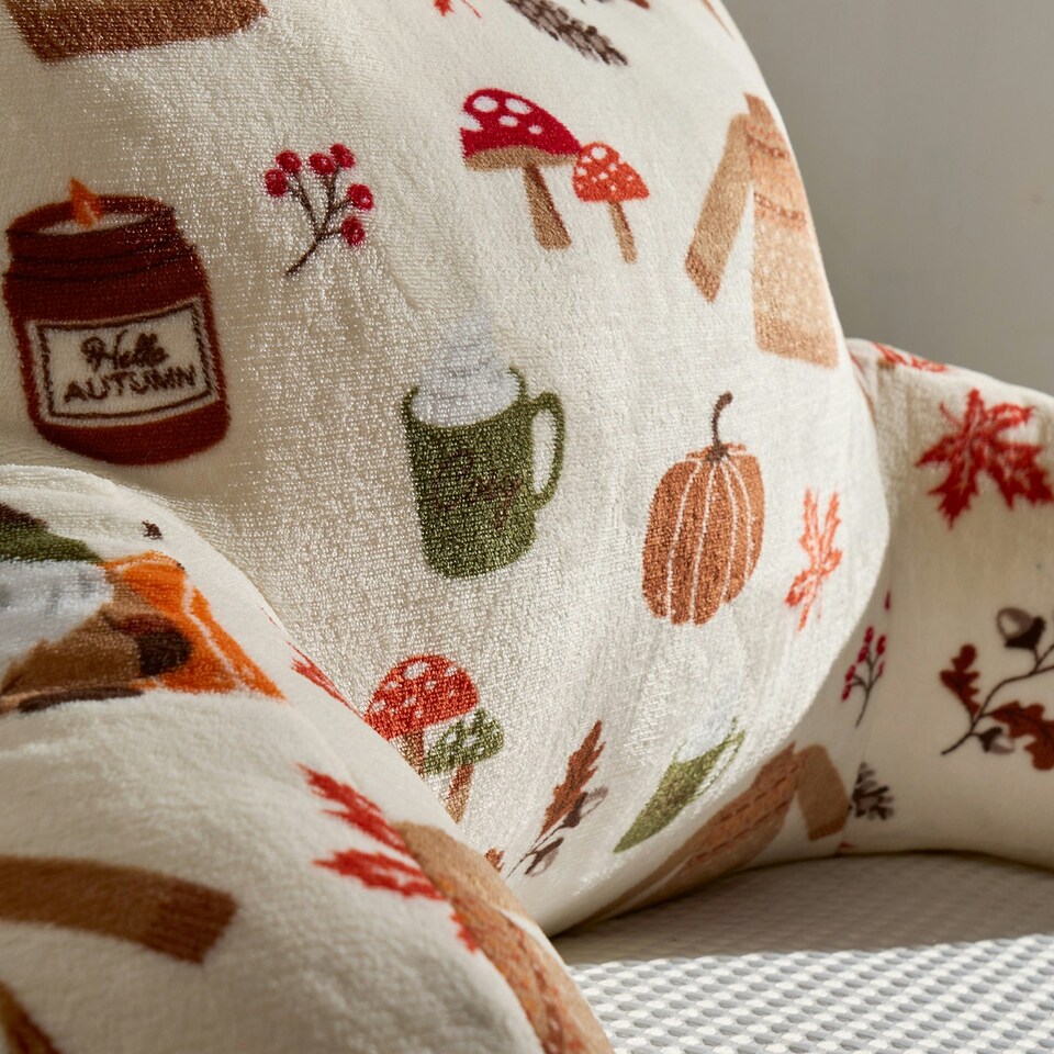 image 1 of OHS Autumnal Pumpkin Gonk Novelty Support Bed Reading Pillow Cuddle Cushion Cream | Natural | 65 x 40cm