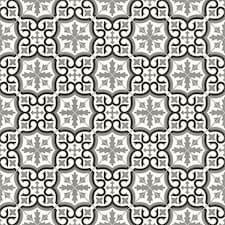 Black White Designer Effect Vinyl Flooring For Kitchen, Bathroom, 2.6mm Thick