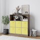 image 3 of Wide 7-Cube Bookcase With Drawers | Brown | Anthracite Oak & Yellow | 1