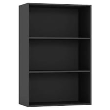 3-Tier Bookcase Shelving Storage Unit- 90x60x29cm Black | Unit Colour: Black