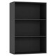 image 1 of 3-Tier Bookcase Shelving Storage Unit- 90x60x29cm Black | Unit Colour: Black