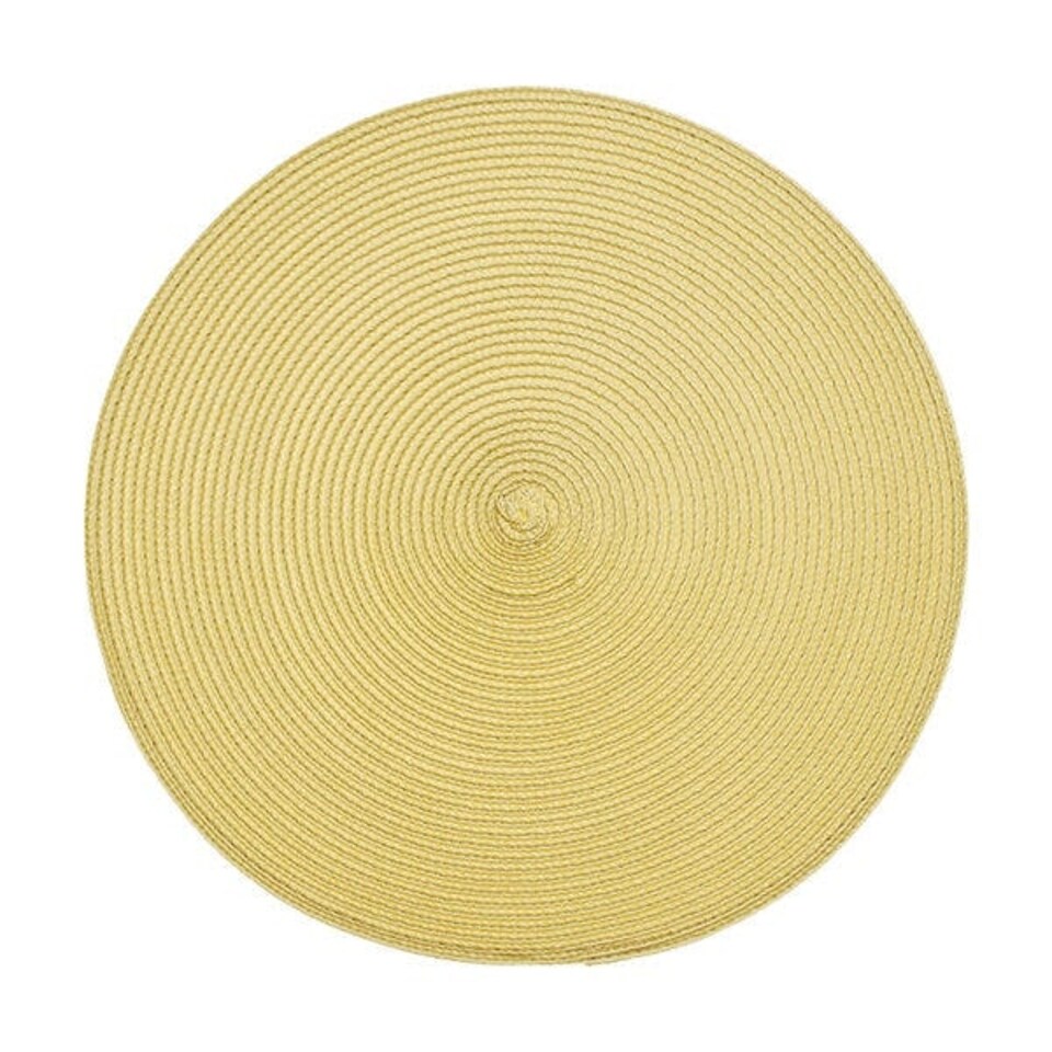 image 1 of Walton & Co Saffron Circular Ribbed Placemat
