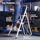 image 3 of VonHaus 3 Steel Folding Step Ladder with Anti Slip Feet