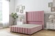 image 1 of Sloomy Melbourne Pink Plush Divan Bed Base 2 Drawers Foot-End With 54 Inch Wingback Headboard & 12 Inch Matching Footboard | Pink | Pink | Super King | 1