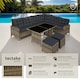 image 2 of 8 Seater Garden Furniture Set Barletta with Cushions, Footstools and Table | Brown | nature/dark grey | 1