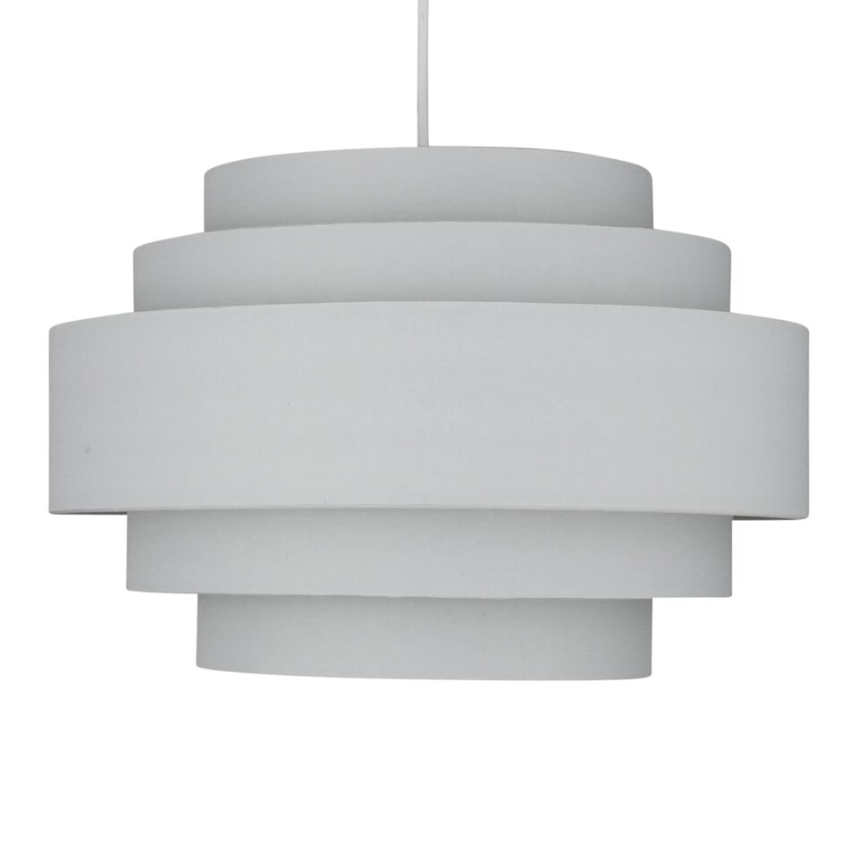 image 1 of Pair of Light Grey 5 Tier Light Shades | Grey | Large | 2