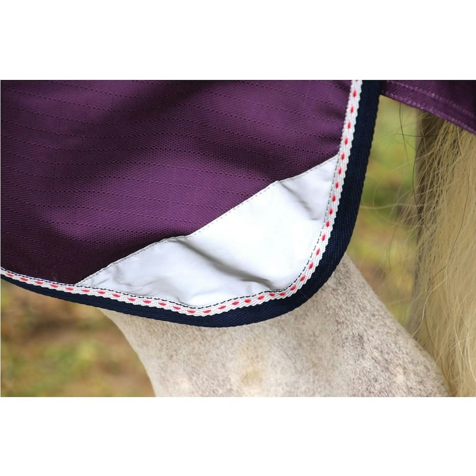 image 1 of Hy DefenceX System Detachable Neck Waterproof Horse Turnout Rug - Navy/Purple - 5´ 6"