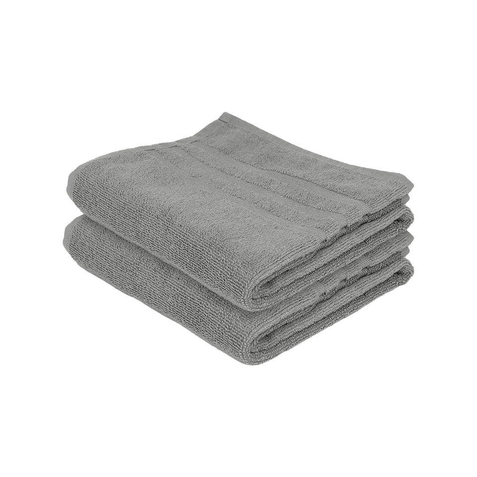 image 1 of Nicola Spring Cotton Hand Towels - 90cm x 50cm - Grey - Pack of 2