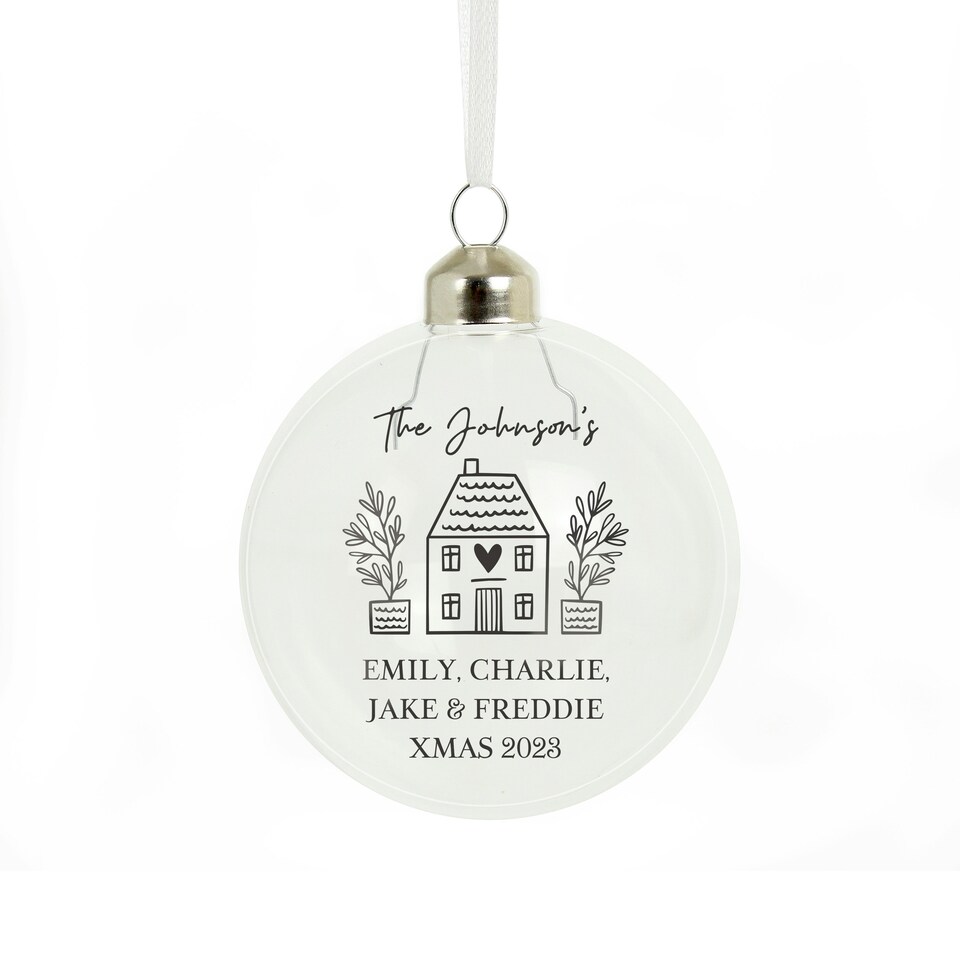 image 1 of Personalised Home Glass Bauble