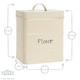image 3 of Harbour Housewares Cream Vintage Metal Kitchen Flour Canister Kitchen Caddy Kitchen Storage Containers Canisters