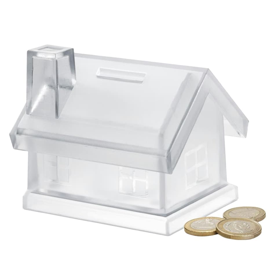 image 1 of MidOcean Mybank House Plastic Money Box - Transparent - One Size