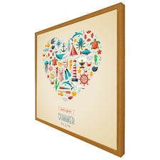 Love heart of sealife & nautical items (Picutre Frame) Brown | Oak | M