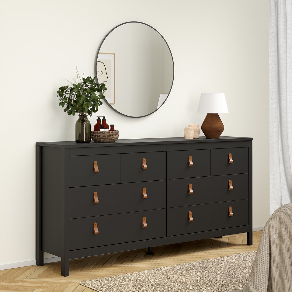 image 1 of Barcelona Double Dresser 4+4 Drawers in Matt Black