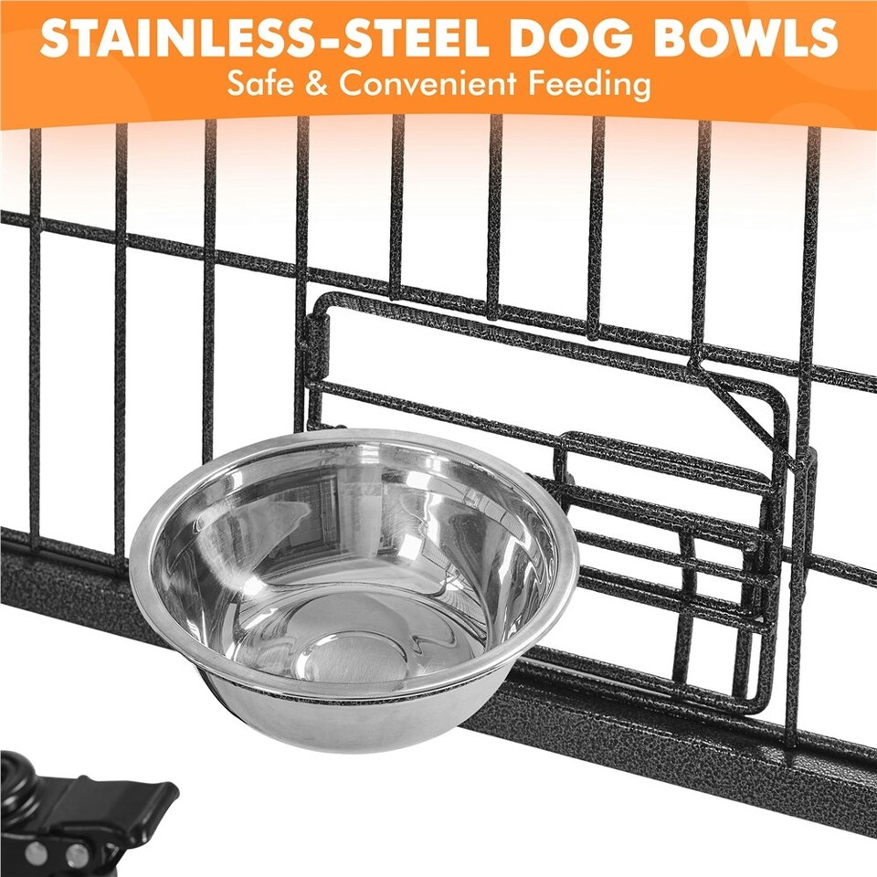 image 1 of Yaheetech 108 cm W Rolling Dog Crate W/ Divider Black
