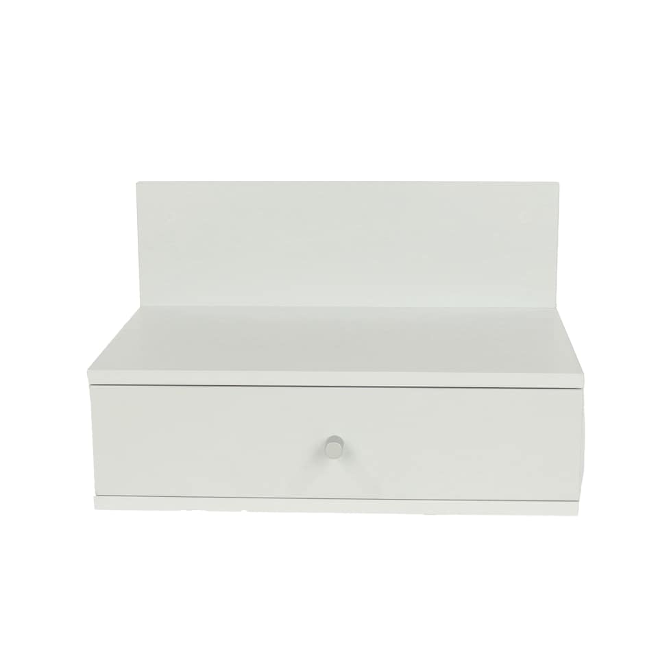 image 1 of Pair of Kelly Wall-Mounted Bedside Cabinets with Drawer - Modern Floating Bedside Tables | White | White | One Size | 2